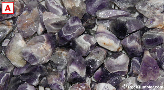 Banded Amethyst tumbling rough