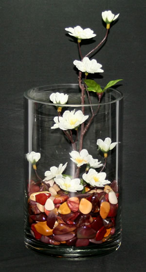 peach blossom with mookaite vase filler