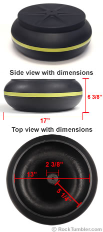 Thumler's 45-pound vibratory bowl measurements