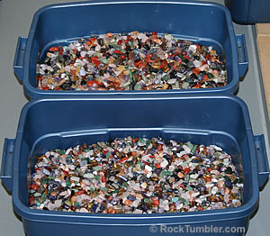 Tumbled stones bins