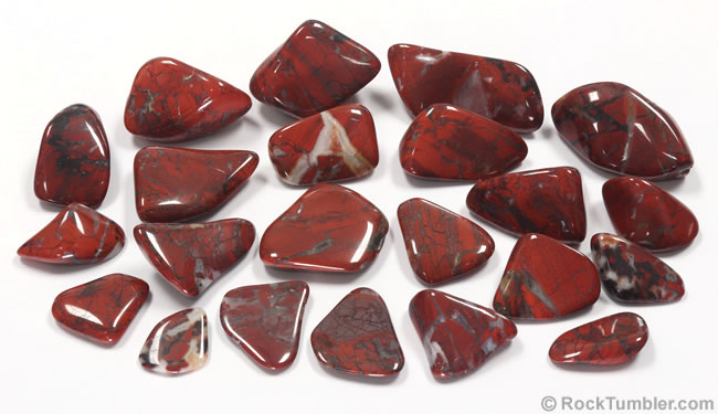 Polished brecciated red jasper