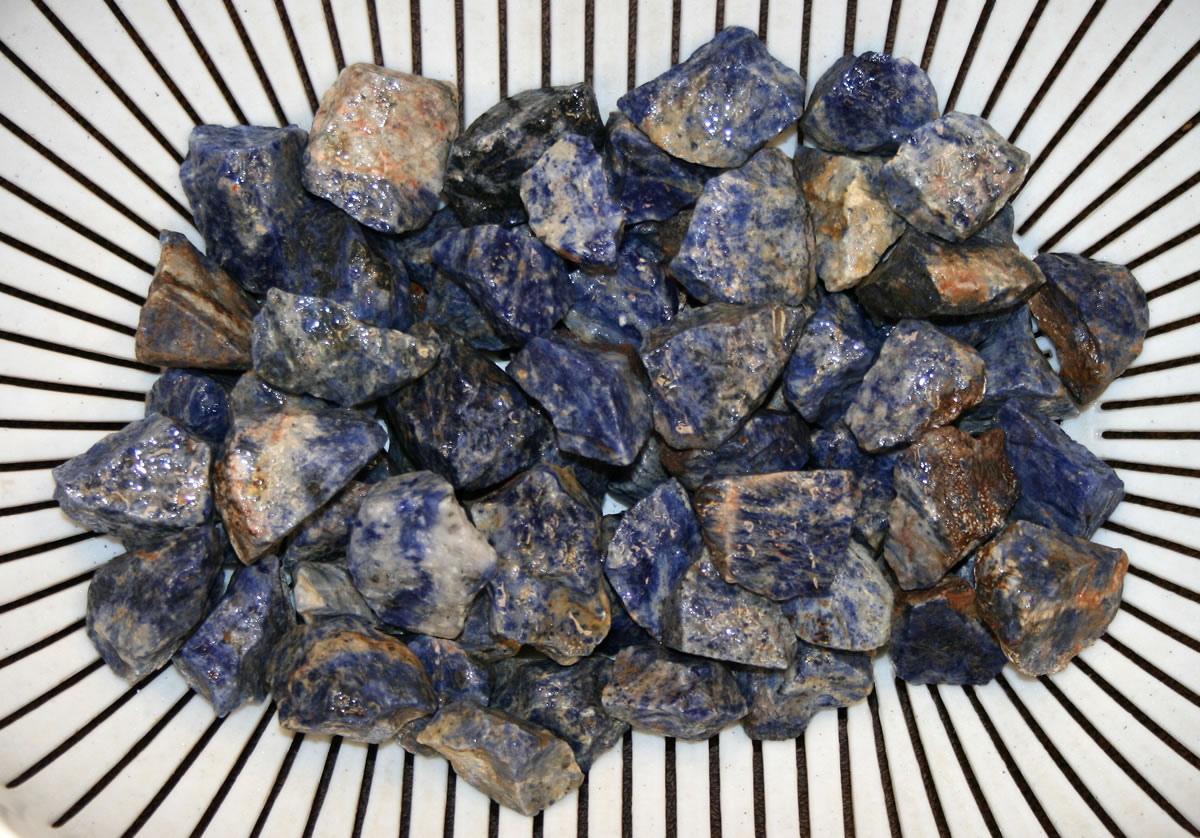 Natural Brazilian Blue Sodalite Rough Gemstone Rock Tumbling Jewelry 1/2 lb 
