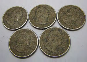 Corroded coins