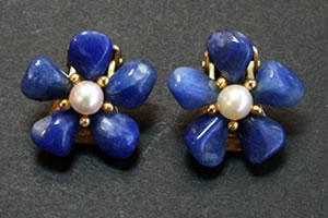 Swoboda lapiz lazuli and pearl earrings