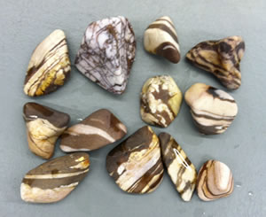 Zebra jasper after coarse grit