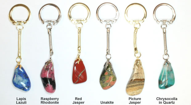 Polished stone keychains