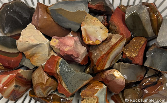 Polychrome Jasper tumbling rough