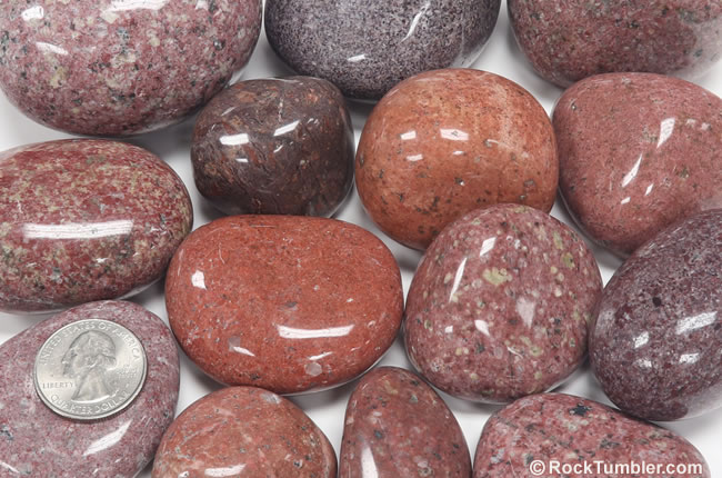 Red Beach Stones tumbled stones