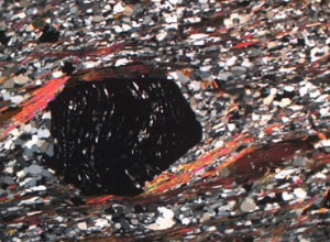 Microscopic view of garnet