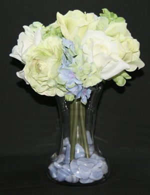 bud vase with blue lace agate vase filler