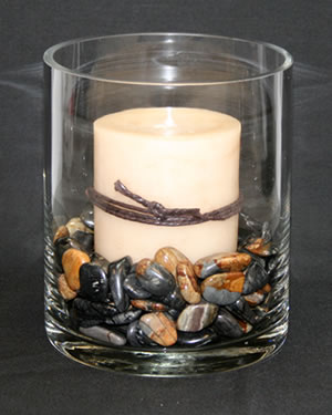 candle with picasso stone vase filler